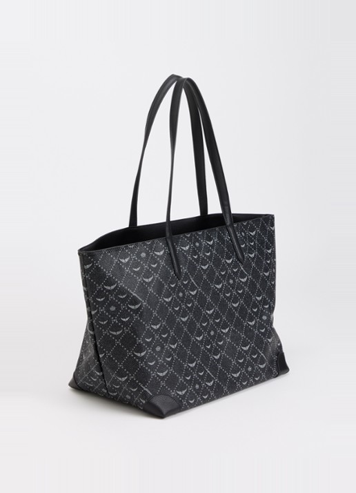 Zadig&Voltaire Z XL shopper van leer met logoprint - achterkant 4 zwart