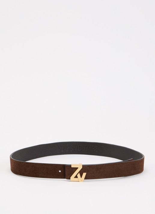 Zadig&Voltaire ZV Initiale riem van suède  - voorkant bruin