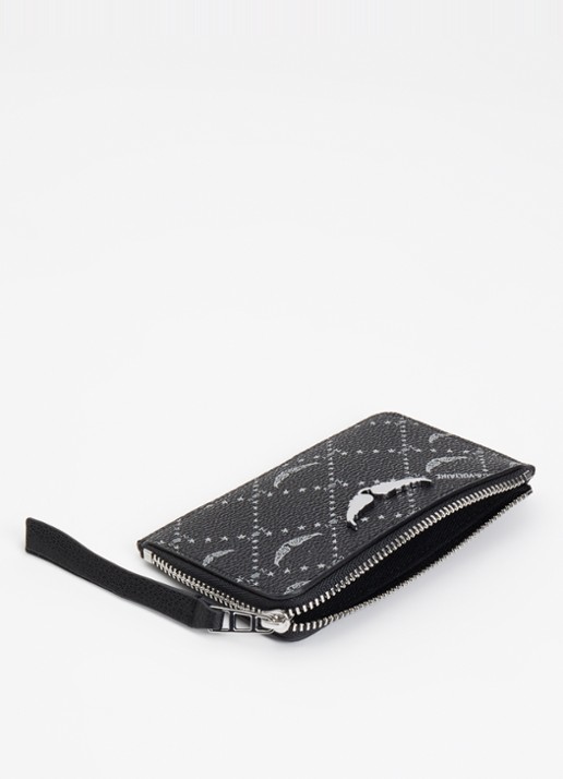 Zadig&Voltaire ZV pasjeshouder met logoprint  - voorkant 2 zwart