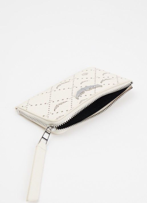 Zadig&Voltaire ZV pasjeshouder met logoprint  - voorkant 2 vanillegeel