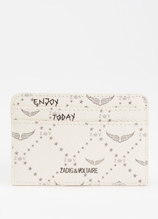 Zadig&Voltaire ZV pasjeshouder met logoprint  - achterkant 3 vanillegeel