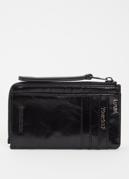 Zadig&Voltaire Zv Vintage pasjeshouder van leer met studs - achterkant zwart