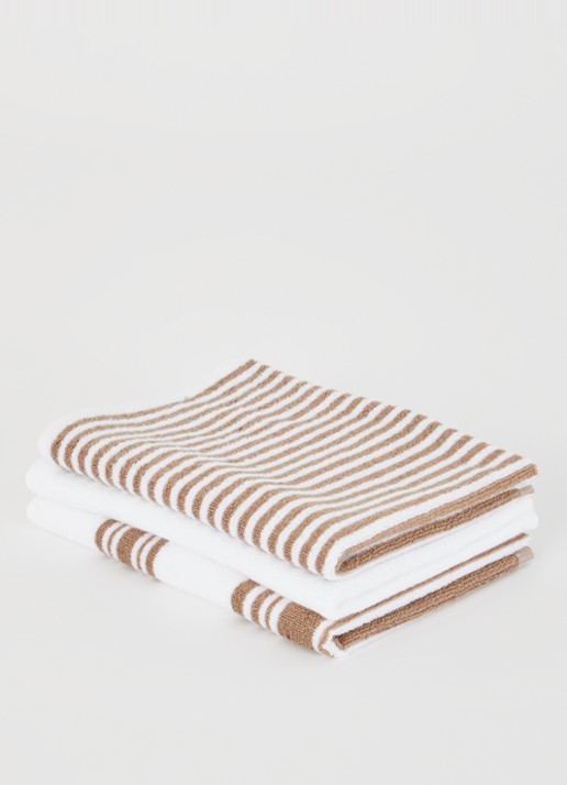 ZicZac Culinary keukendoek 50 x 76 cm set van 3 - voorkant 2 bruin