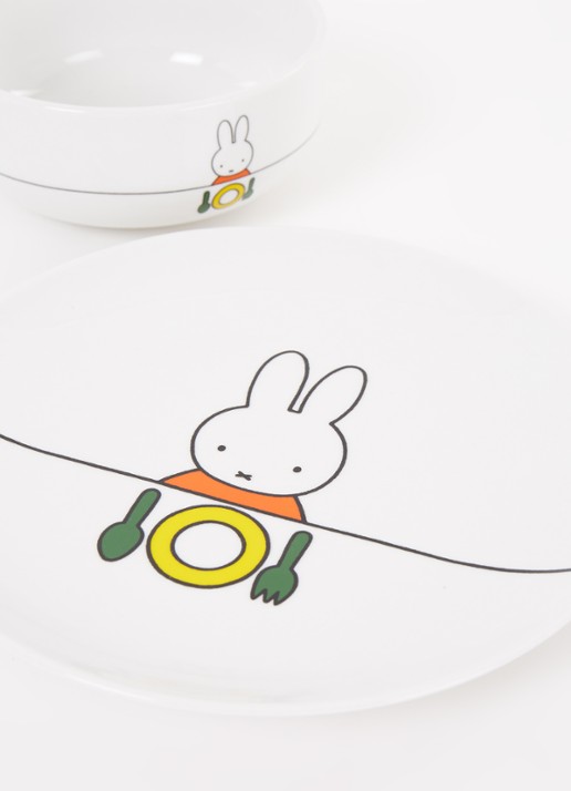 Zilverstad Kinderservies Nijntje 6-delig - detail wit