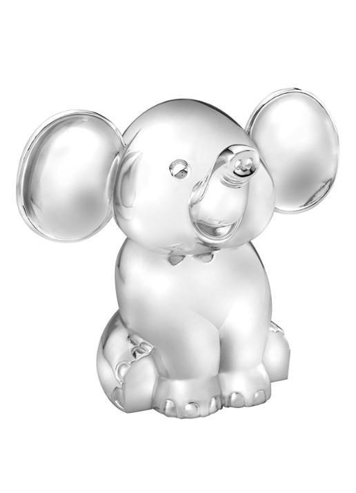 Zilverstad Olifant spaarpot  - voorkant zilver