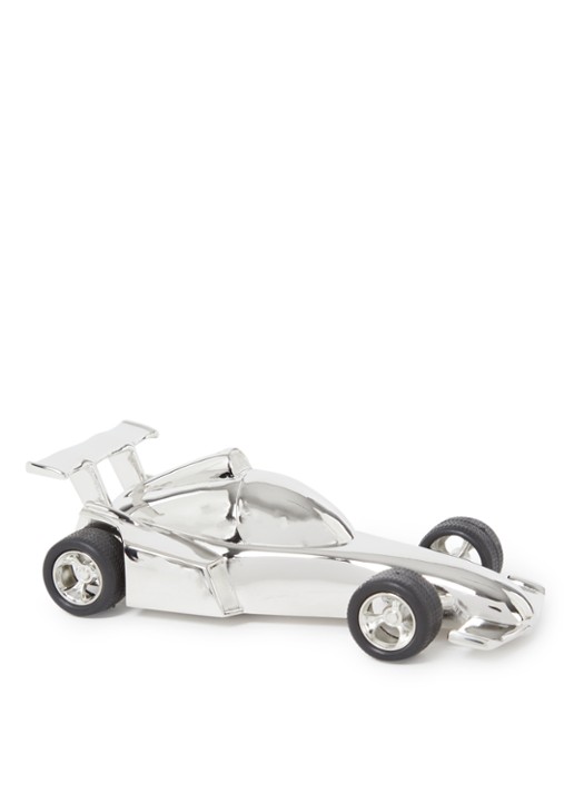 Zilverstad Raceauto spaarpot 5 cm
