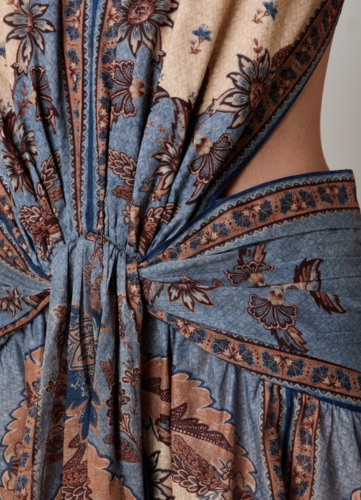Zimmermann Ascension maxi jurk met bloemenprint - detail 3 beige