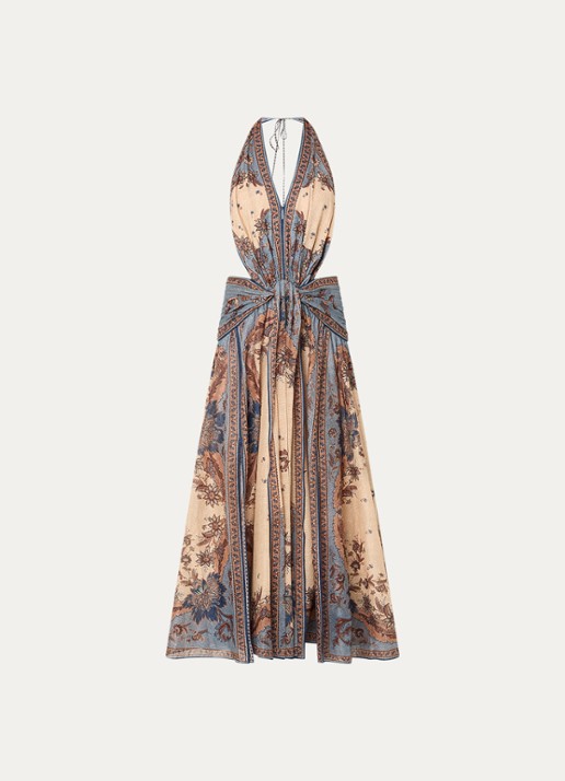 Zimmermann Ascension maxi jurk met bloemenprint - voorkant 4 beige