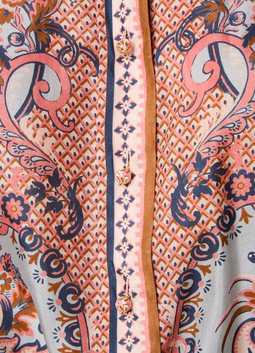 Zimmermann Aster blouse van zijde - detail 2 blauwgrijs