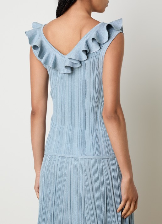 Zimmermann Aster top met metallic finish - achterkant 3 blauwgrijs