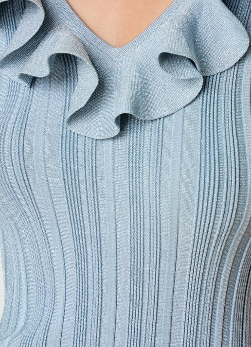 Zimmermann Aster top met metallic finish - detail 5 blauwgrijs