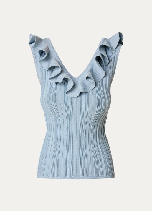Zimmermann Aster top met metallic finish - voorkant blauwgrijs