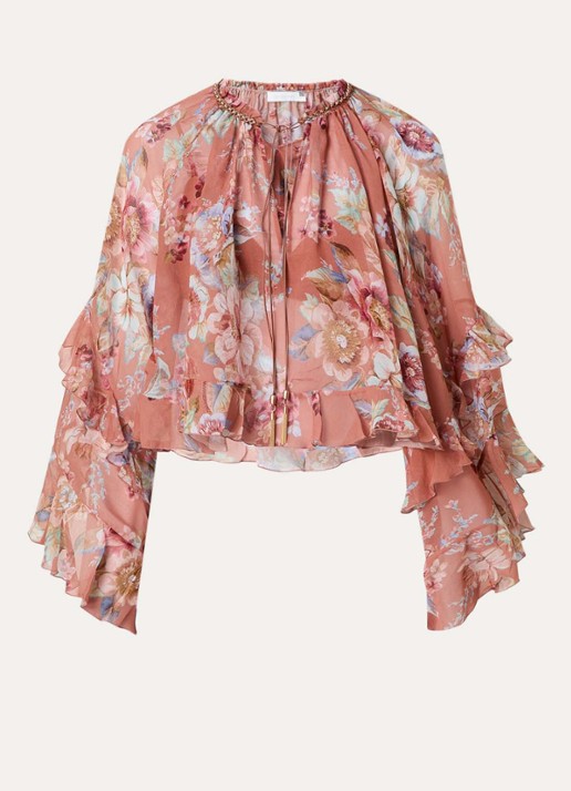 Zimmermann Awaken tuniek met bloemenprint - voorkant rood