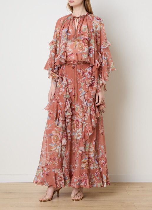 Zimmermann Awaken tuniek met bloemenprint - voorkant 2 rood