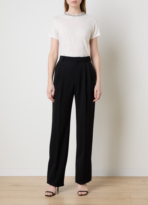 Zimmermann Embellished top van linnen met strass - voorkant 3 wit