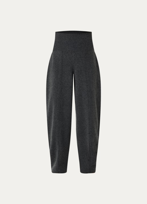 Zimmermann High waist wide fit broek in wolblend - voorkant grijs