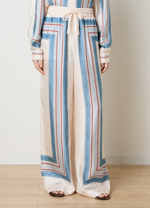 Zimmermann High waist wide fit palazzo broek van zijde met print
