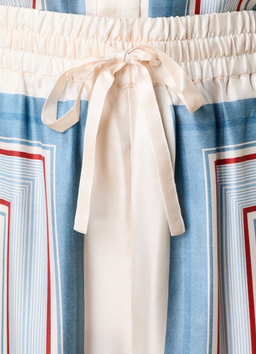 Zimmermann High waist wide fit palazzo broek van zijde met print - detail 2 creme