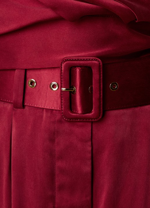 Zimmermann High waist wide fit palazzobroek van zijde met ceintuur - detail 5 rood