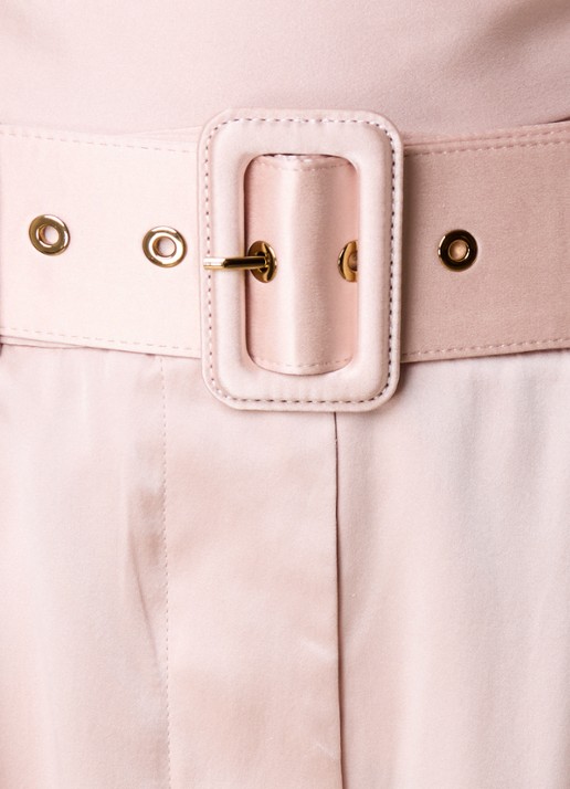 Zimmermann High waist wide fit palazzobroek van zijde met ceintuur - detail 2 lichtroze