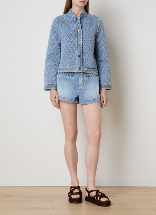 Zimmermann Indra spijkerjas met quilt patroon - voorkant 3 indigo