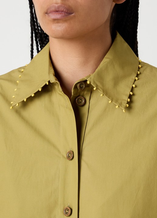 Zimmermann Mahon blouse met broderie - detail 5 mosgroen