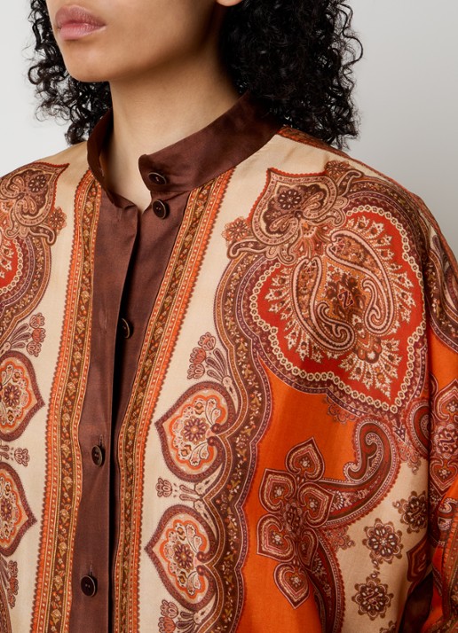 Zimmermann Mahon Dolman blouse van zijde met print - detail 5 orange