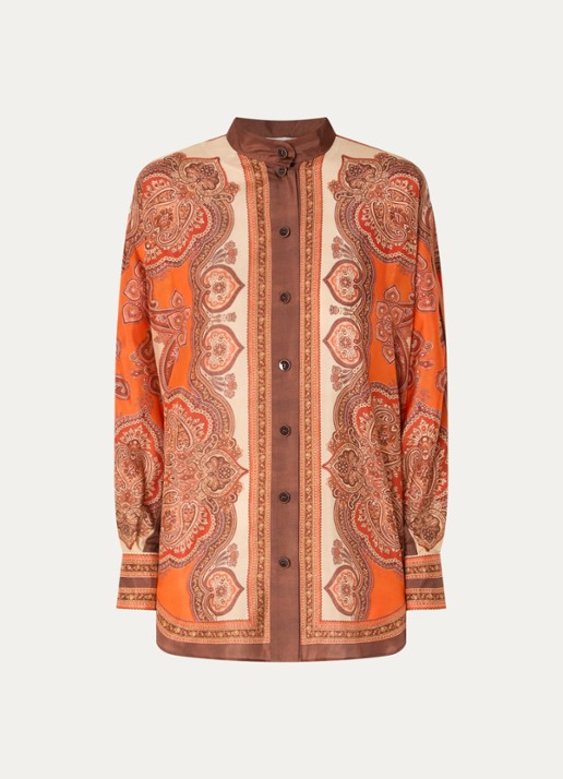 Zimmermann Mahon Dolman blouse van zijde met print - voorkant 2 orange