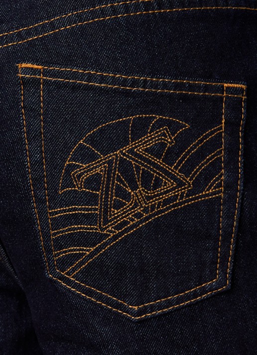 Zimmermann Mid waist flared fit jeans met donkere wassing - detail 4 blauw
