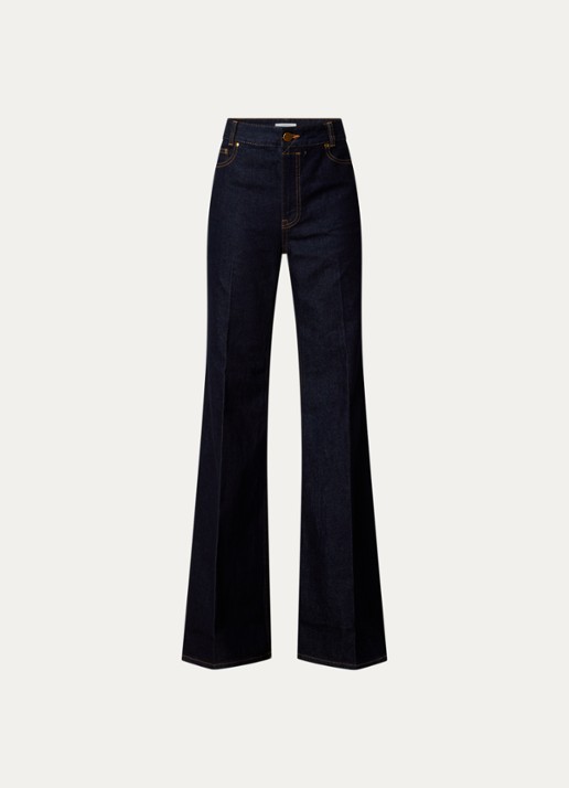Zimmermann Mid waist flared fit jeans met donkere wassing - voorkant 5 blauw