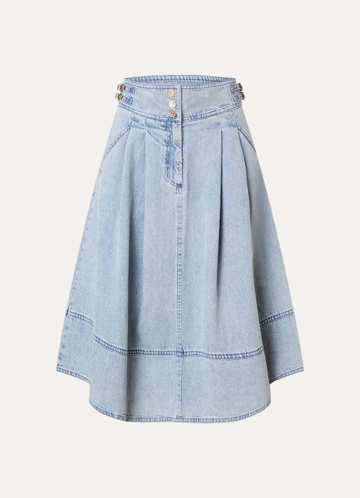 Zimmermann Midi spijkerrok met steekzakken - voorkant jeans