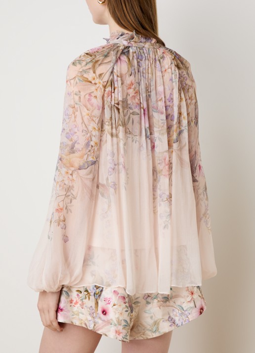 Zimmermann Rebellion tuniek met bloemenprint - achterkant 5 lichtroze