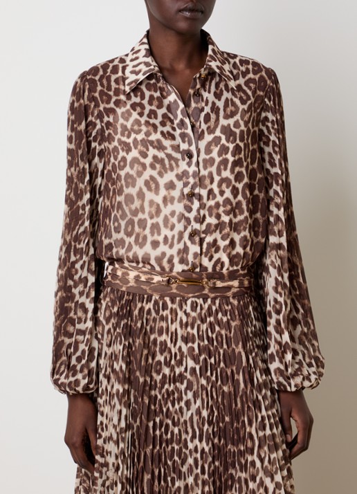 Zimmermann Sunray blouse met panterprint