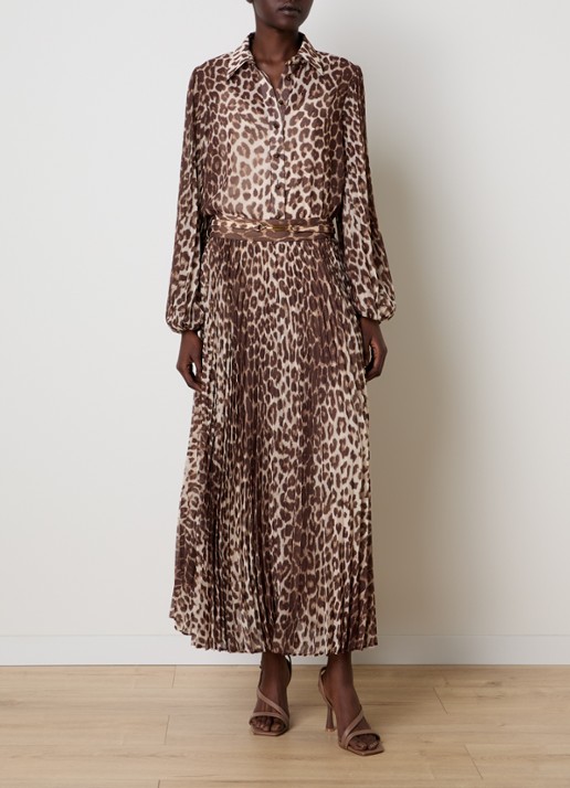 Zimmermann Sunray blouse met panterprint - voorkant 3 bruin