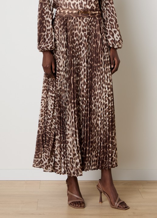 Zimmermann Sunray maxi rok met panterprint en ceintuur