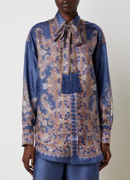 Zimmermann Valiant blouse van zijde met print
