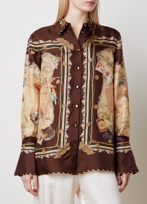 Zimmermann Valiant blouse van zijde met print