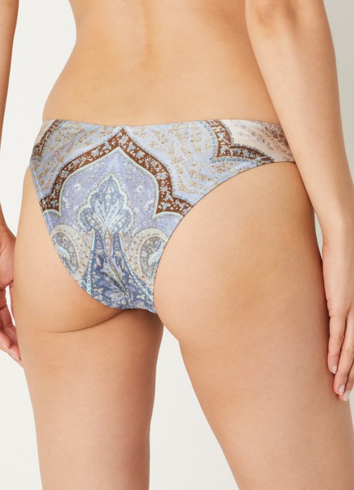 Zimmermann Wanderlust bikinislip met paisley dessin - achterkant blauwgrijs