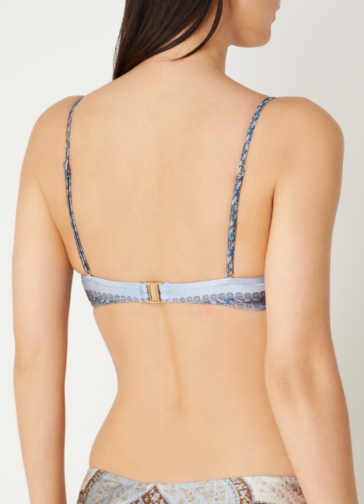 Zimmermann Wanderlust bikinitop met paisley dessin - achterkant 6 staalblauw