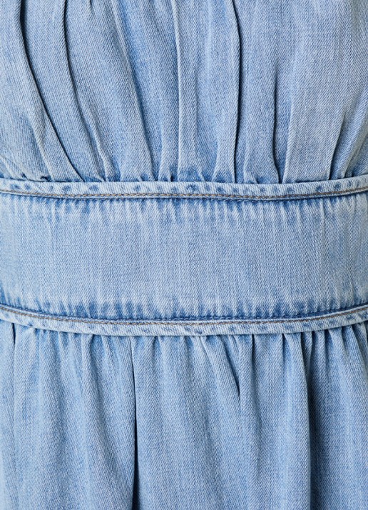 Zimmermann Wanderlust midi jurk van denim met steekzakken - detail 2 blauwgrijs
