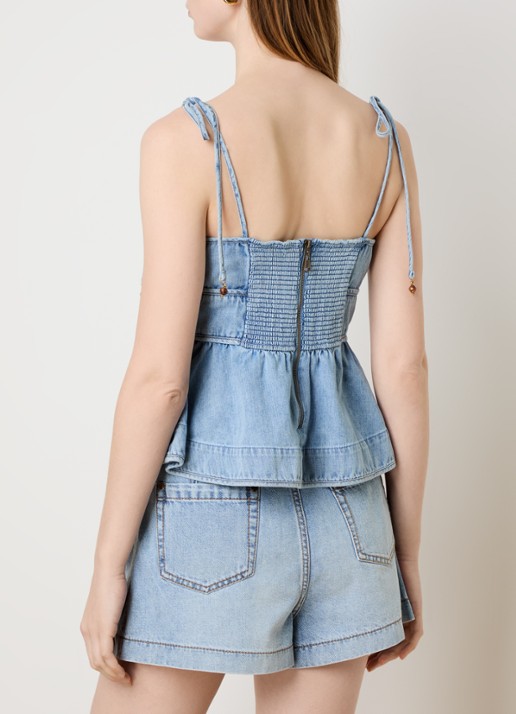 Zimmermann Wanderlust spaghettitop van chambray - achterkant 5 lichtblauw