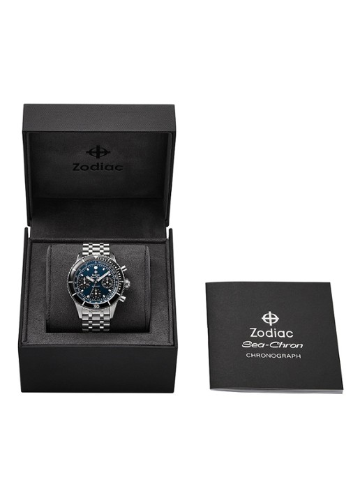 Zodiac Sea-Chron horloge ZO3605 - detail 5 zilver