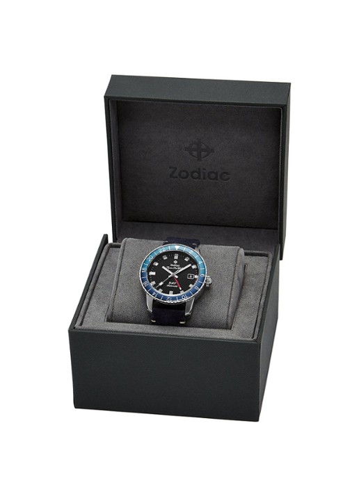 Zodiac Super Sea Wolf Swiss GMT horloge ZO9413 - detail 6 zilver