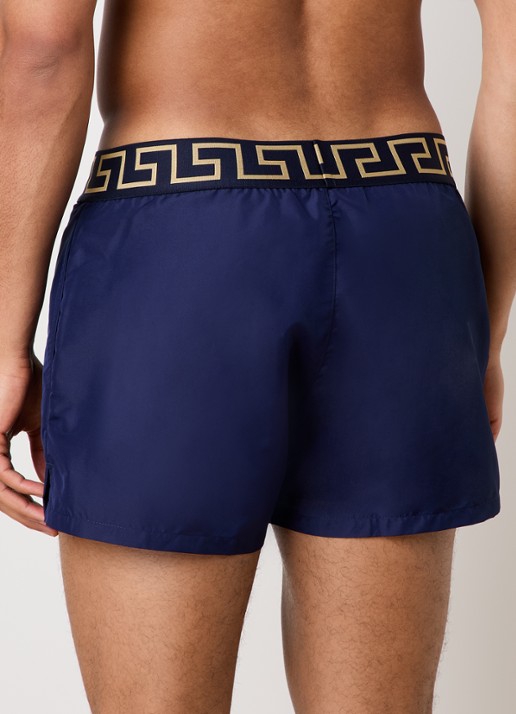 Zwemshorts met logoband - achterkant 4 beige