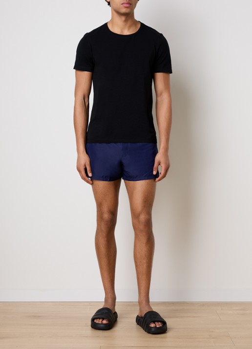 Zwemshorts met logoband - voorkant 2 beige