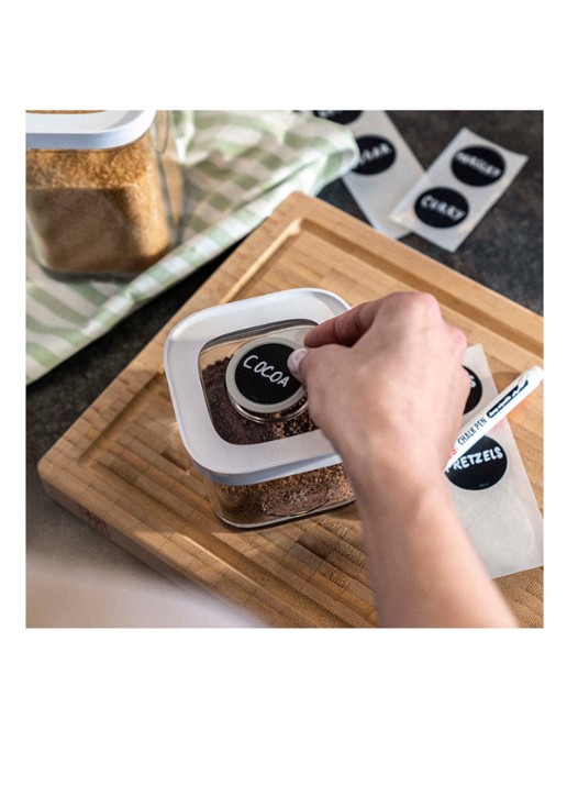 Zwilling Fresh & Save Cube labelhouder set van 3 - voorkant 3 lichtgrijs