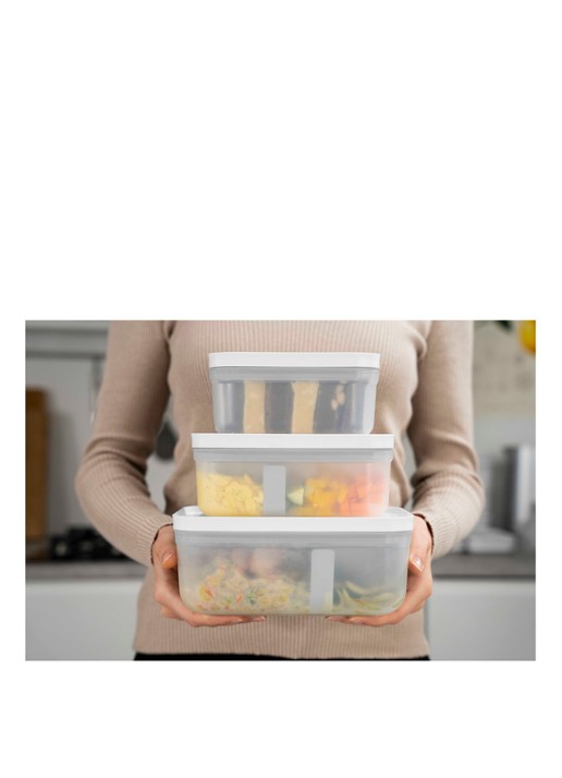 Zwilling Fresh & Save M vacuüm lunchbox 0,8 liter - voorkant 2 gebroken wit