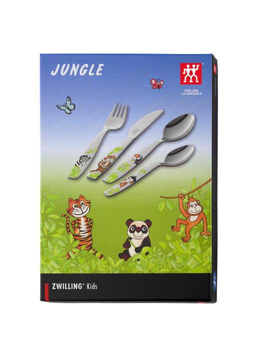 Zwilling Jungle kinderbestek 4-delig - voorkant 3 zilver