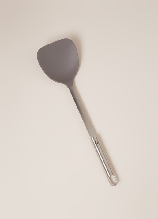 Zwilling Pro wokspatel met siliconen 37 cm - voorkant 2 zilver