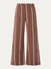 High waist wide fit joggingsbroek met streepprint - Bruin